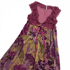 {FREE PEOPLE} floral velvet dress